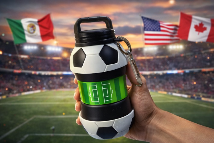 Termo Para Agua Balon De Futbol Botella Bote Plegable 550ml