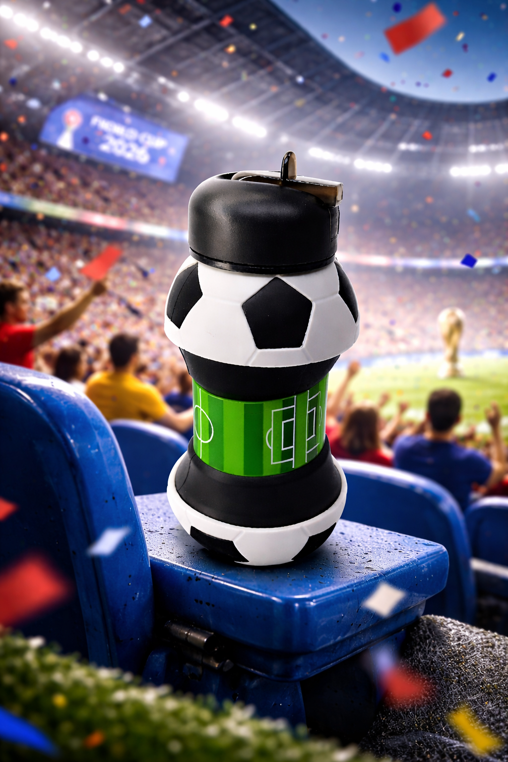 Termo Para Agua Balon De Futbol Botella Bote Plegable 550ml